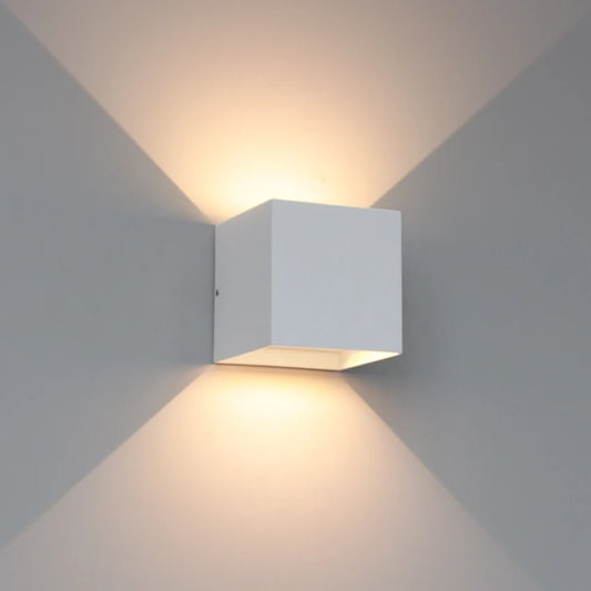 6W/12W LED Waterproof Wall Lamp in Black/White/Grey for Indoor and Outdoor Decoration Lighting Aluminum Wall Lights AC 110V 220V
